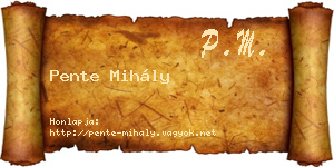 Pente Mihály névjegykártya